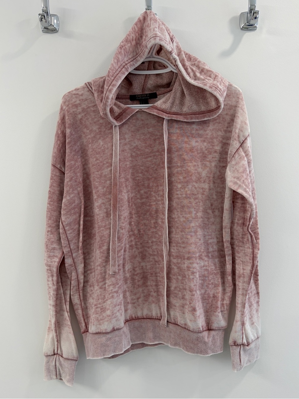 Soft Pink Hooded Sweater - Forever 21 Contemporary - Small